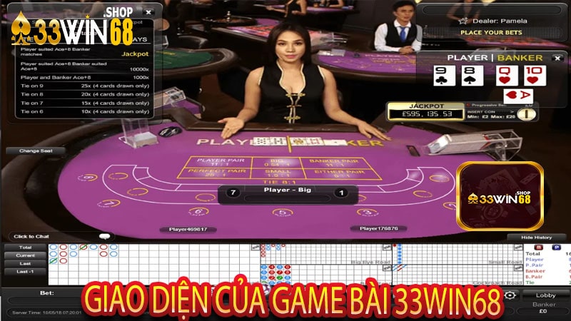 Giao diện của game bài 33win68